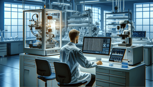 Scientist working on a lab